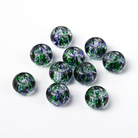 Spray Painted Glass Beads DGLA-R017-06-1