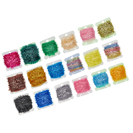 SUPERFINDINGS 18 Cards 18 Colors Tinsel Chenille Line Crystal Flash Cactus Chenille OCOR-FH0001-14-1