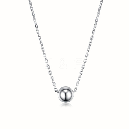 Anti-Tarnish Fashionable S925 Silver Round Bead Lariat Necklace XX9369-1-1