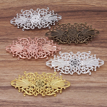 Vintage Hair Accessories Iron Hair Barrette Findings OHAR-PW0001-035G-1