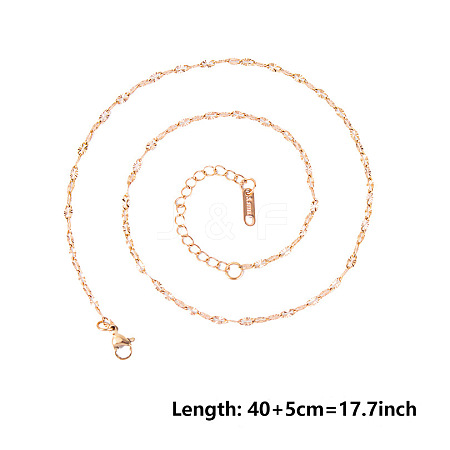 Unisex 304 Stainless Steel Dapped Chains Necklaces CH3295-3-1