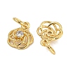 Rack Plating Brass Micro Pave Clear Cubic Zirconia Charms KK-U030-21G-2