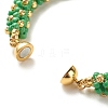 Glass Seed Beaded Bracelet with Brass Magnetic Clasp BJEW-JB07802-02-4