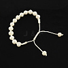 Freshwater Pearl Bead Braided Bracelets BJEW-R251-01-2