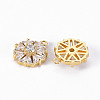Brass Micro Pave Clear Cubic Zirconia Charms ZIRC-S068-033-NF-2