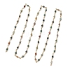 Natural Indian Agate Beaded Round Link Chains AJEW-JB01533-01-3