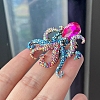 Octopus Alloy with Rhinestone Brooch for Backpack Clothes PW-WG2CCB5-01-3