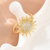 Sun Brass Micro Pave Cubic Zirconia Cuff Open Rings for Women CU-CBA0A21-05G-3