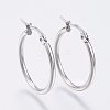 Tarnish Resistant 304 Stainless Steel Hoop Earrings X-EJEW-F105-08P-1