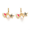 Brass Micro Pave Clear Cubic Zirconia European Dangle Charms KK-N271-05G-1