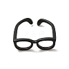 Brass Glasses Frame Open Cuff Ring for Women RJEW-F140-140EB-1
