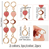 Olycraft 2Pcs 2 Colors Alloy Enamel Strawberry & Moon Link Bag Strap Extenders Sets FIND-OC0002-66-2