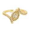 Brass Micro Pave Cubic Zirconia Cuff Rings for Women RJEW-S392-16G-2