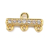 Rack Plating Brass Micro Pave Clear Cubic Zirconia Rectangle Chandelier Component Links KKB-L215-037LG-1