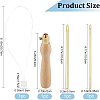 Wood Handle Brass Punch Embroidery Needle Pen & Easy Automatic Threader Set DIY-WH0453-88C-2