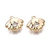 Brass Micro Pave Clear Cubic Zirconia Charms KK-Q764-004-3