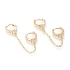 Brass Micro Pave Clear Cubic Zirconia Huggie Hoop Earrings X-EJEW-I251-09G-1