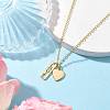 Valentine's Day Brass Heart and Rectangle with Word Love Pendants Necklace NJEW-JN04700-3
