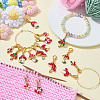 16Pcs 8 Styles Mushroom Alloy Enamel Pendant Locking Stitch Markers HJEW-HY00115-4