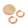 PVD Vacuum Plating 201 Stainless Steel Enamel Hoop Earrings EJEW-Q002-07G-5