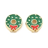 Christmas Brass Enamel Beads KK-I474-G13-1