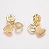 Brass Micro Pave Cubic Zirconia European Dangle Charms ZIRC-E146-02G-2