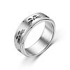 Rotating Titanium Steel Anxiety Relief Ring for Women Men PW-WG4928D-14-1