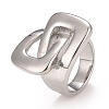 Non-Tarnish 304 Stainless Steel Interlocking Rectangle Chunky Ring for Men Women RJEW-B040-20P-1