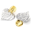 304 Stainless Steel Textured Heart Stud Earrings for Women EJEW-U023-10GP-3