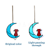 Moon with Cat Acrylic Pendant Decorations AJEW-WH0258-846B-3