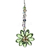 Glass Flower Hanging Suncatchers HJEW-C009-01B-1