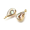 Natural Paua Shell & Epoxy Resin Pendants KK-E794-02G-02-2