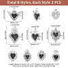 16Pcs 8 Styles Alloy Pendants ENAM-UN0001-10-4