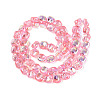 Electroplate Transparent Glass Beads Strands EGLA-N057-02A-06-2