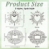 4Pcs 2 Styles Alloy Shoe Decorations AJEW-FG0004-38-2