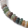 Natural Indian Agate Rondelle Beaded Stretch Bracelets BJEW-JB09980-01-3