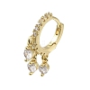 Rack Plating Brass Pave Cubic Zirconia Dangle Huggie Hoop Earrings for Women EJEW-C097-18G-2