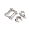 925 Sterling Silver Micro Pave Clear Cubic Zirconia Fold Over Clasps SE-CBAF1B0-04P-3