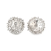 Flower Brass Micro Pave Clear Cubic Zirconia Bead Caps KK-V008-30P-1