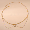 Zinc Alloy with Plastic Pearl Link Chain Double Layer Waist Belly Chains for Women FS-WGDE03B-01-3