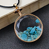 Synthetic Turquoise Chip Glass Bottle Pendants PW-WG62340-08-1