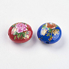 Flower Printed Resin Beads RESI-E010-2