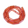 Electroplate Transparent Glass Beads Strands EGLA-Q132-02A-C02-2