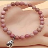 Fashion Natural Rhodochrosite Beads Stretch Bracelets QY2485-4-1