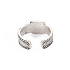 Belt Buckle Shape Open Cuff Ring RJEW-S038-220-2