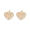 Brass Pave Clear Cubic Zirconia Pendants KK-N232-447-2