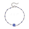 Blue Watermelon Stone Glass Bead Link Btacelets BJEW-JB13080-2