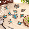 10Pcs 5 Styles Synthetic Turquoise Pendants TIBEP-TA0001-13-5