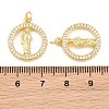 Religion Brass Micro Pave Clear Cubic Zirconia Pendants CU-CBA9482-01G-09-3