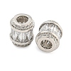 Rack Plating Brass Micro Pave Cubic Zirconia European Beads LS-KK-F089-31P-08-2